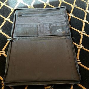 Lodis black leather attaché case